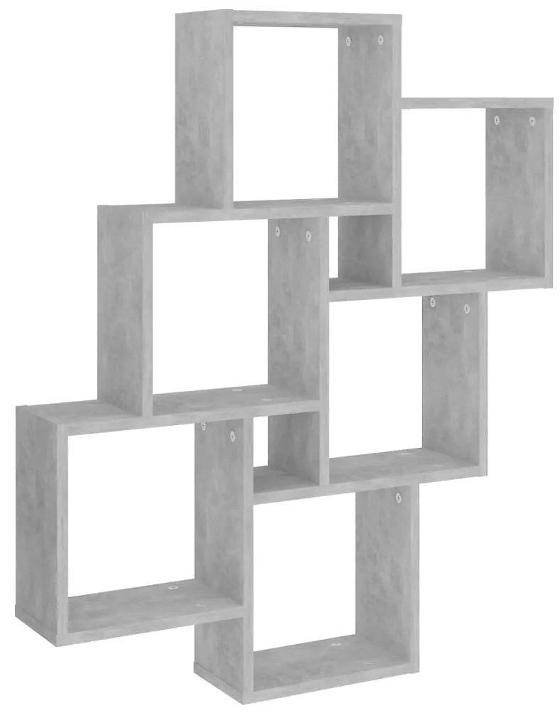 Mensola da parete a cubo grigio cemento 78x15x93 cm truciolato