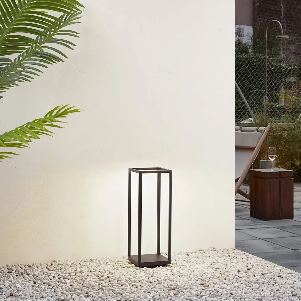 Lucande lampioncino LED Thorvid, altezza 50 cm, nero