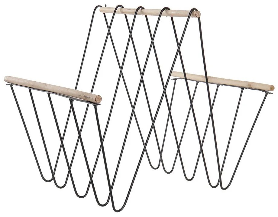 Portariviste DKD Home Decor Nero Ferro Legno MDF (41 x 31 x 36 cm)