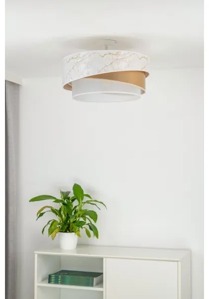 Duolla - Lampadario a plafone KOBO 1xE27/15W/230V diametro 45 cm bianco/oro