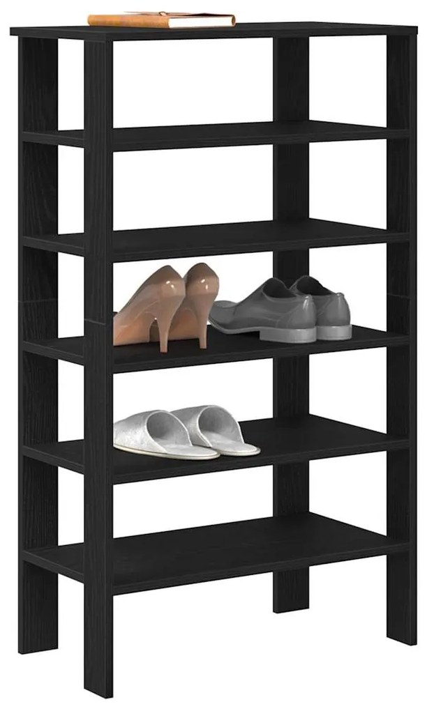 Scarpiera Nera 61x32x105 Cm İn Truciolato /