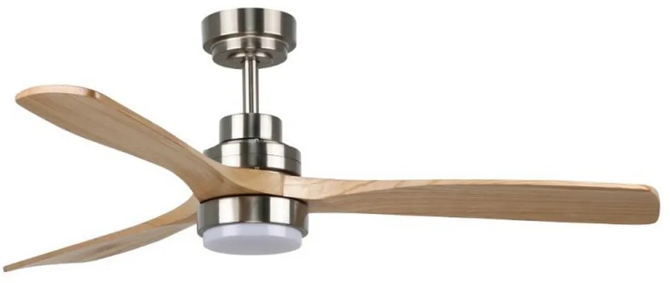 Lampadario Ventilatore da soffitto Nickel Wood 18W illuminazione Led regolabile con telecomando M LEDME