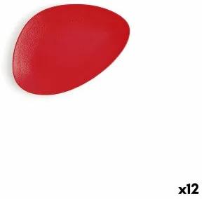 Piatto da pranzo Ariane Antracita Triangolare Rosso Ceramica Ø 21 cm (12 Unità)