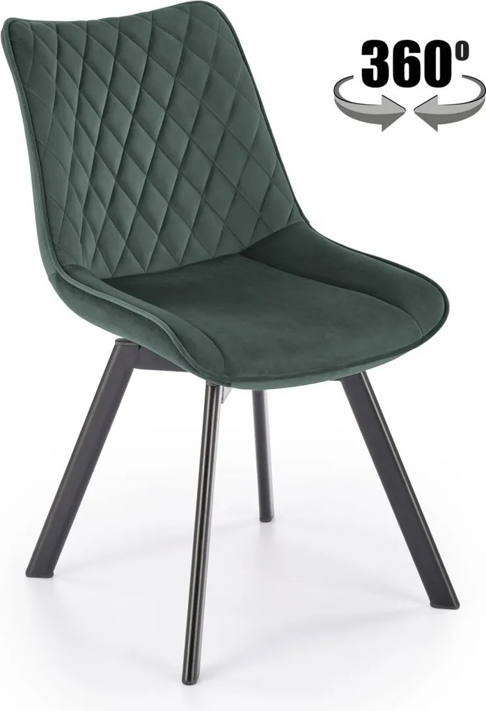 Sedia K520 verde velluto