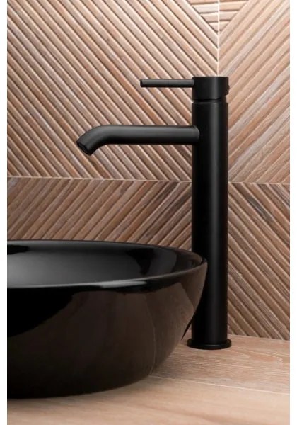 KFA Armatura 5032-612-81 - Rubinetto del lavandino + scarico MOZA 33 cm opaco nero