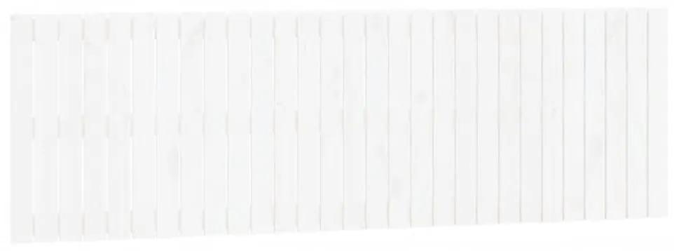 Testiera da parete bianca 185x3x60 cm in legno massello di pino