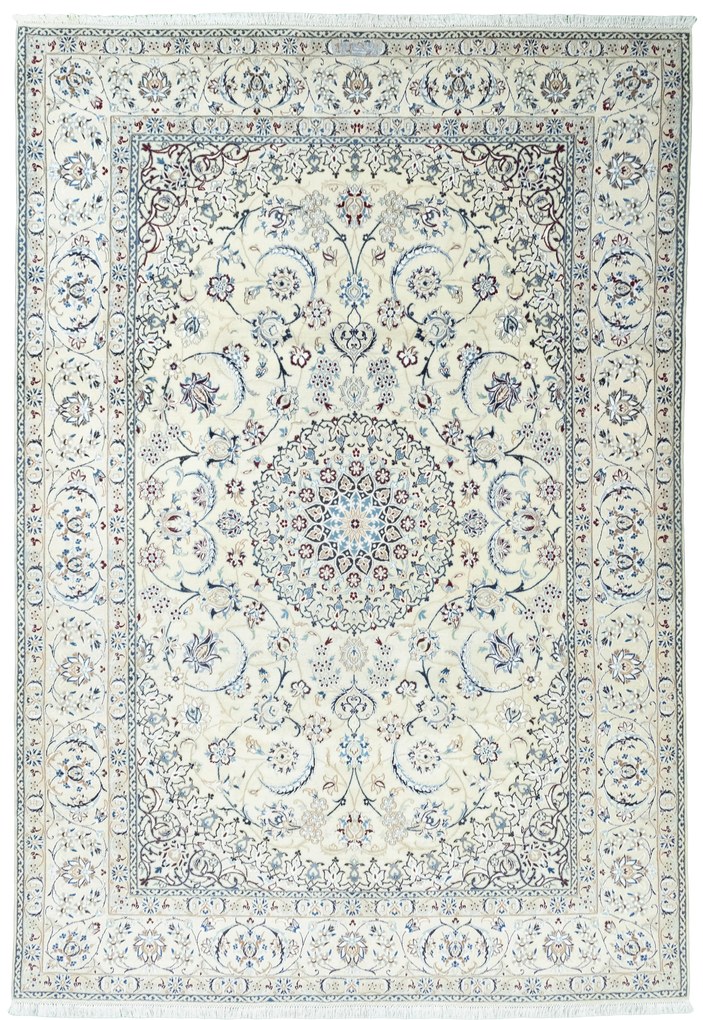 Nain Tappeto 350x240 Beige (Iran) Annodato A Mano