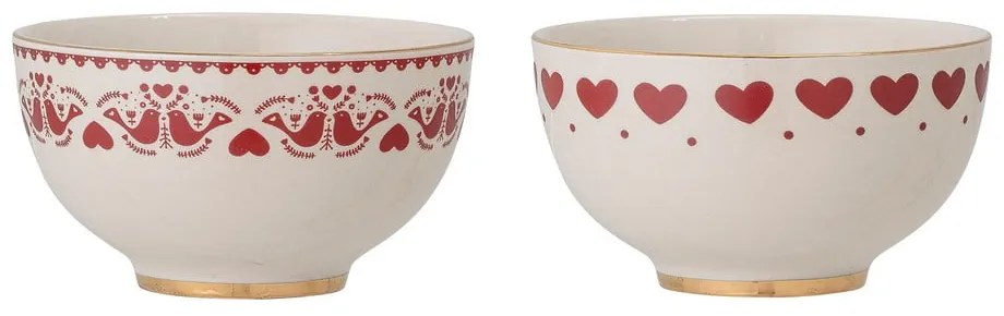 Ciotoline in set color crema in gres a tema natalizio 2 pz 500 ml Jolly – Bloomingville