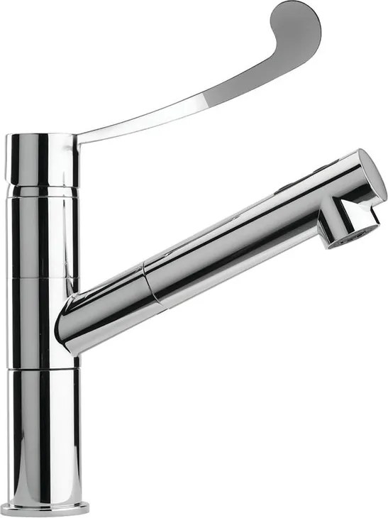 Rubinetto da cucina con doccetta diagonale Medical argento cromato lucido PAINI