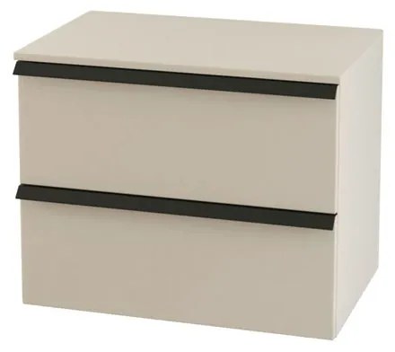 Mobile da bagno sotto lavabo BADEN HAUS Rodi beige laccato opaco L 70 x H 57 x P 46 cm 2 cassetti, lavabo non incluso