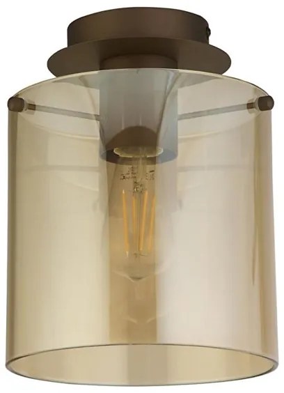 Searchlight 88911-1MO - SWEDEN plafoniera 1xE27/60W/230V, Ø22 cm, marrone/fumé