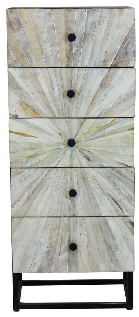 SPIRAL - cassettiera 5 cassetti legno e ferro