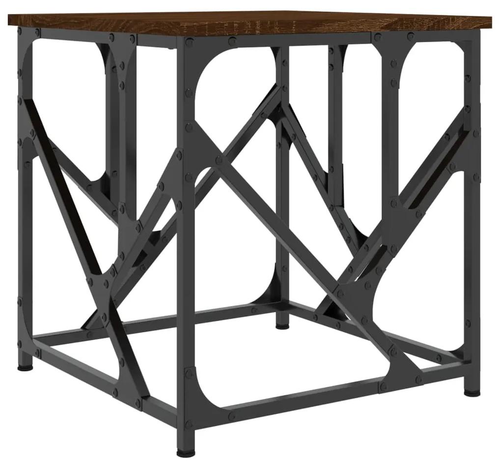 Tavolino salotto rovere marrone 45x45x47,5 cm legno multistrato