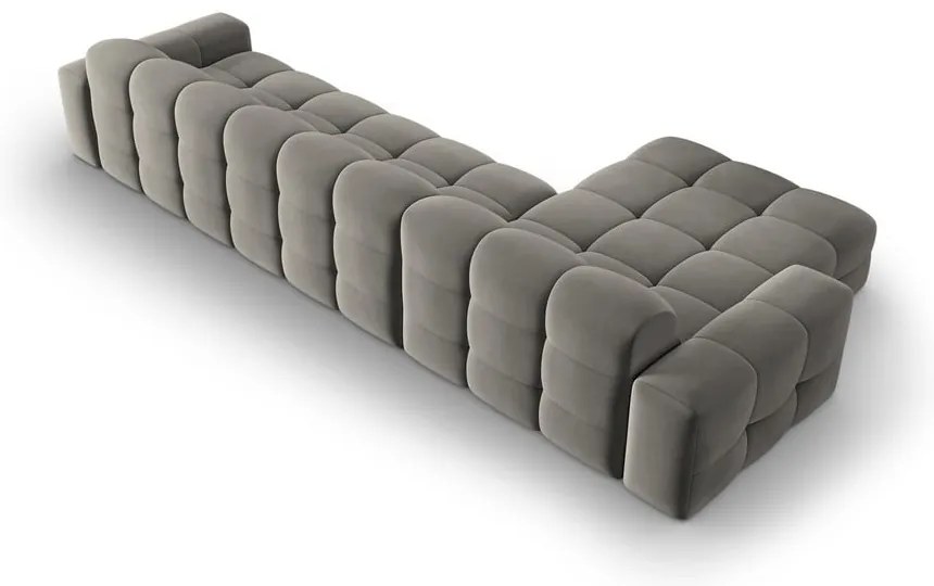 Divano angolare in velluto grigio (angolo sinistro) Kendal - Micadoni Home