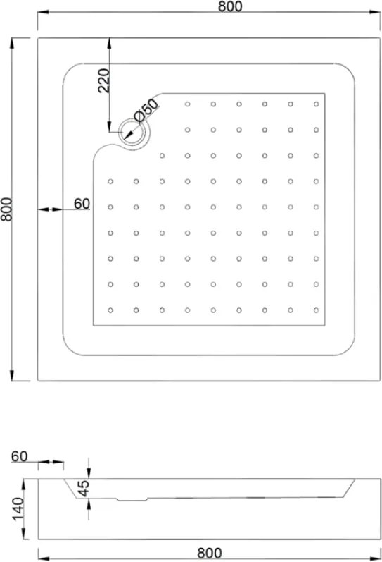 Mexen Rio cabina doccia quadrata 80 x 80 cm, fasce nere, nero + piatto doccia, bianco - 860-080-080-70-20-4510