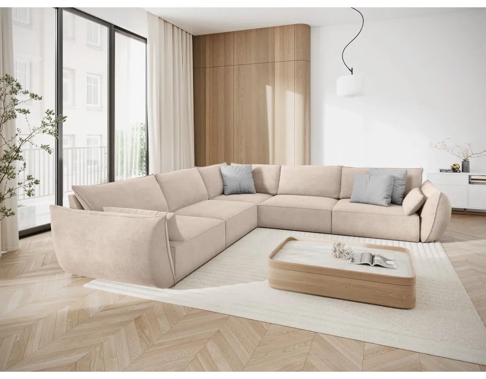 Divano angolare beige (variabile) Vanda - Mazzini Sofas