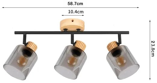 Brilagi - Faretto HYGGE 3xE14/15W/230V legno di caucciù/fumé