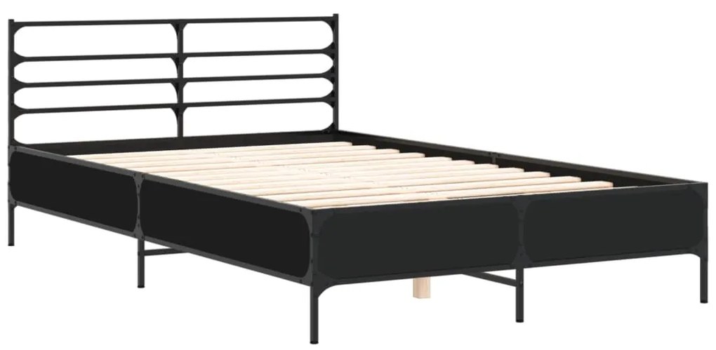 Giroletto nero 140x190 cm in legno multistrato e metallo
