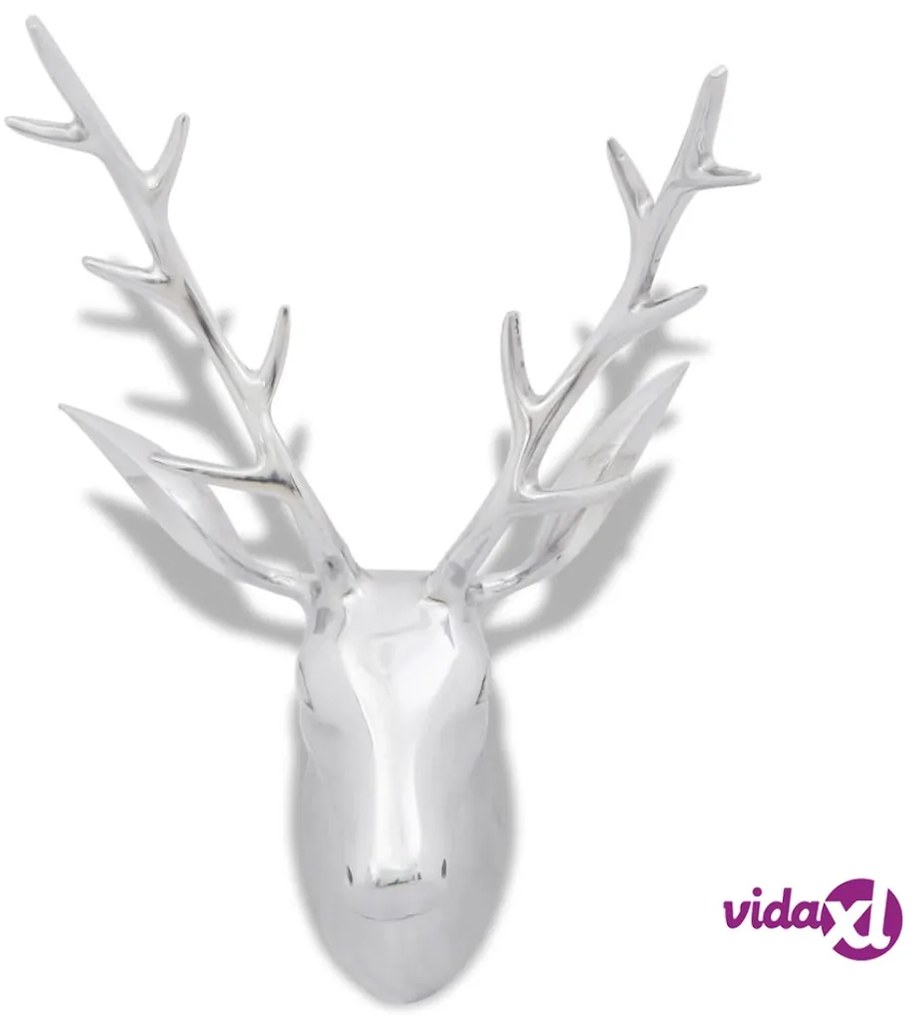 vidaXL Decorazione da parete Testa cervo colore argento 61 cm