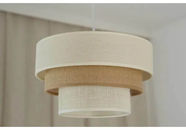 Brilagi - Lampadario a cavo DENVER LUNETA 1xE27/15W/230V Ø25 beige/marrone/crema