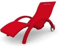 Lettino Chaise Longue da Esterno Giardino Inclinabile con Ruote Arkema Serendipity Ruby