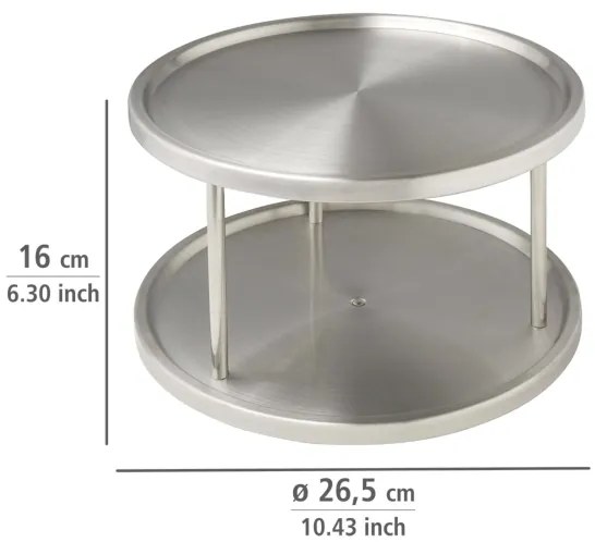 WENKO 2335100 - Carosello per mobile CABINET CAROUSEL 26,5x15,5 cm, acciaio inossidabile/argento