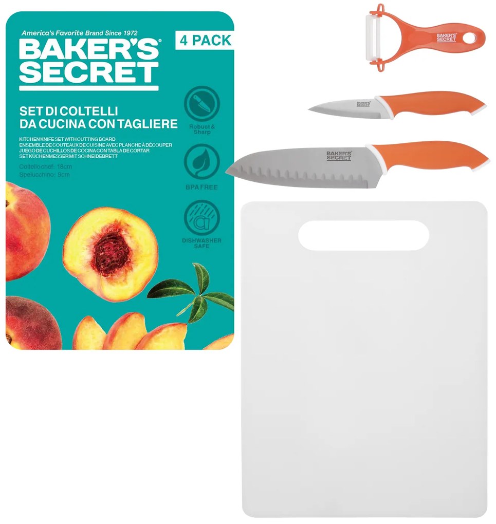 Set tagliere, 2 coltelli e pelapatate Baker's Secret