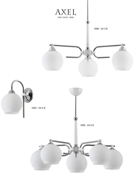 Jupiter 1398 - AX 3 B - Lampadario a sospensione con supporto rigido AXEL 3xE27/60W/230V