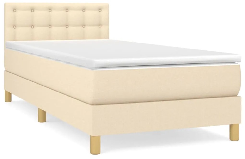Giroletto a molle con materasso crema 100x200 cm in tessuto