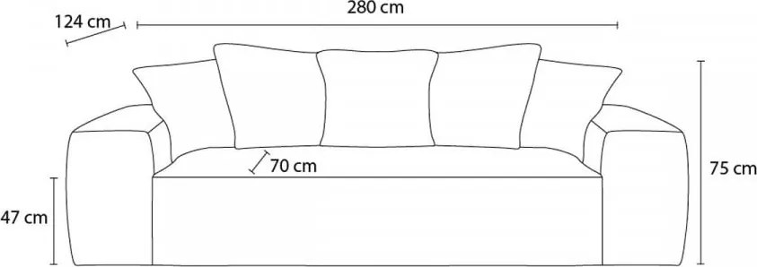 Divano verde con rivestimento in velluto a coste 280 cm Voltaire – Bobochic Paris