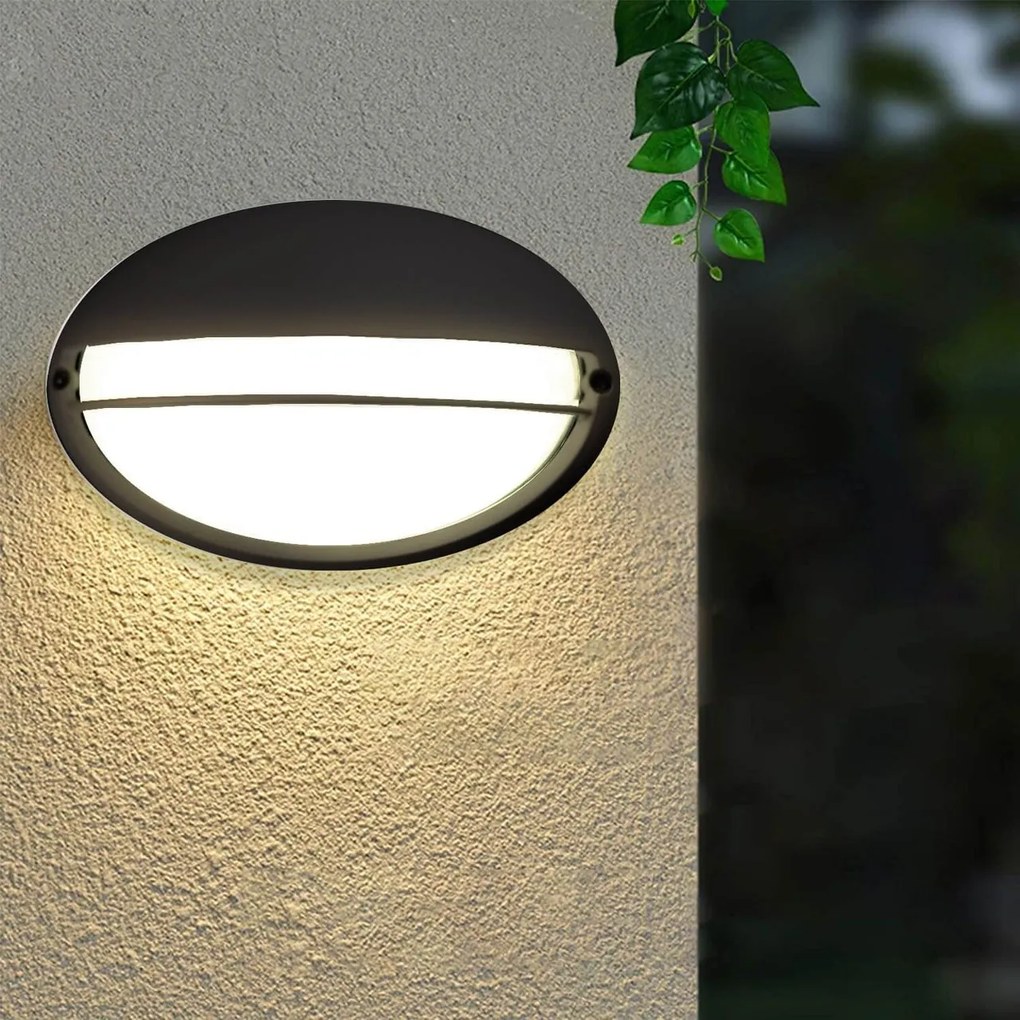 Plafoniera E27 IP54 Nera 214x142mm mod. Palpebra