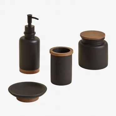 Set Da Bagno In Resina Canen Nero - Sklum