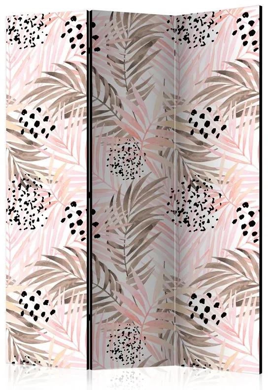 Paravento Pink Palm Leaves [Room Dividers]