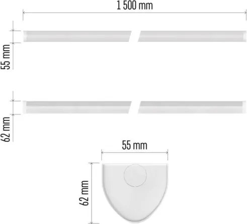Lampada sottopensile LED/60W/230V 4000K 150 cm