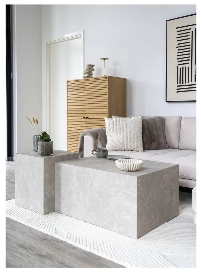 Set di piatti in gres grigio 4 pz ø 21 cm Selma - House Nordic