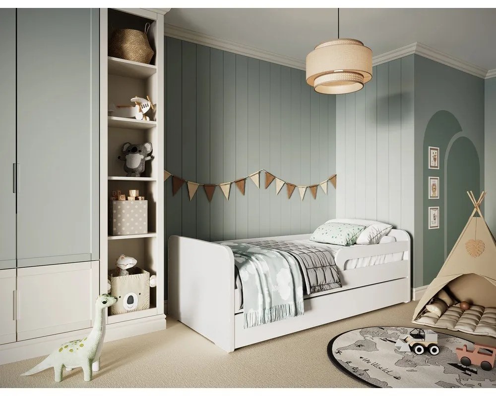 Letto da bambini bianco con materasso e rete inclusi 80x200 cm Duuli – ELTAP