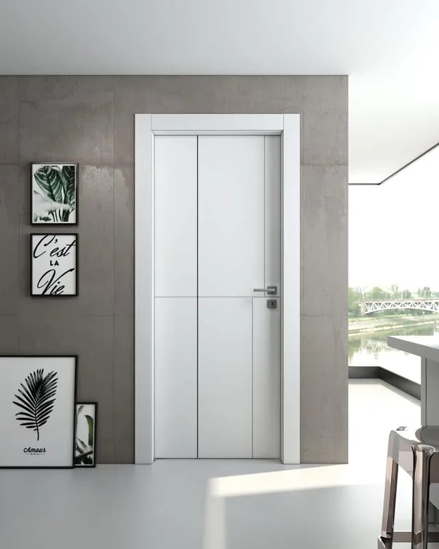 Porta pieghevole a libro asimmetrica Lione bianco L 60 x H 210 cm sinistra