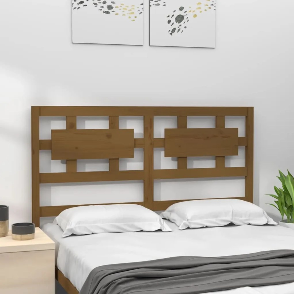 Testiera per letto miele 165,5x4x100 cm legno massello di pino