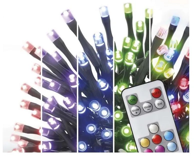 Catena da esterno LED RGB Natale 160xLED/72 modalità 19m IP44 + telecomando