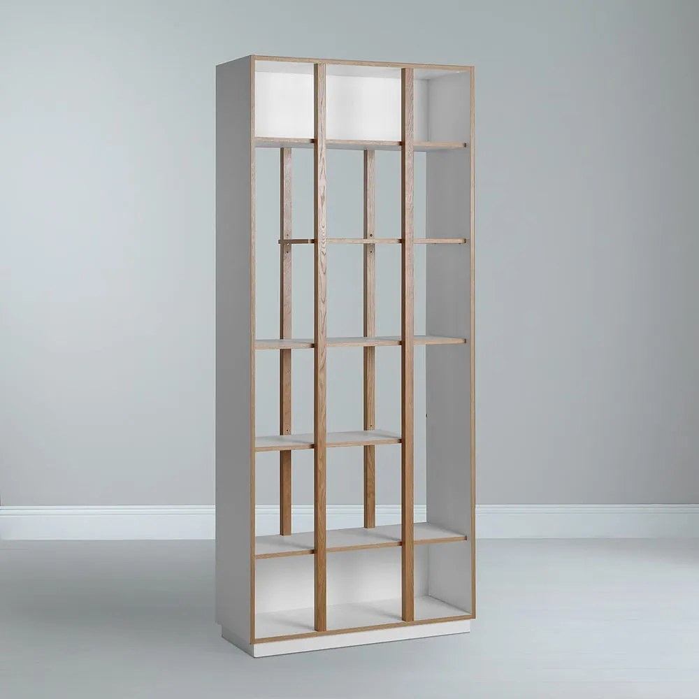 Libreria bianca in rovere 90x210 cm Newbury - Woodman