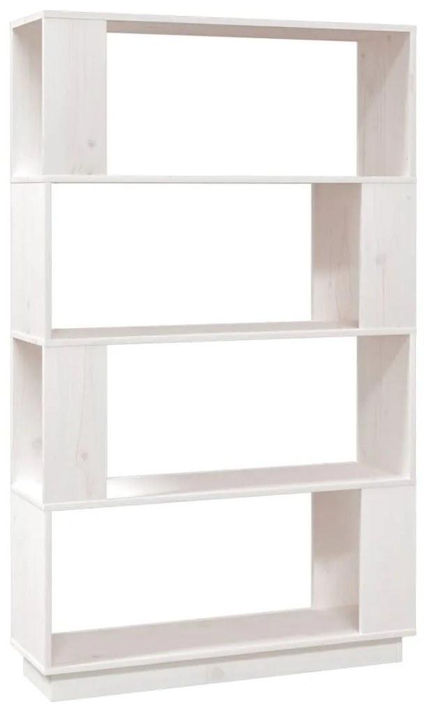 Libreria/Divisorio Bianco 80x25x132 cm Legno Massello di Pino