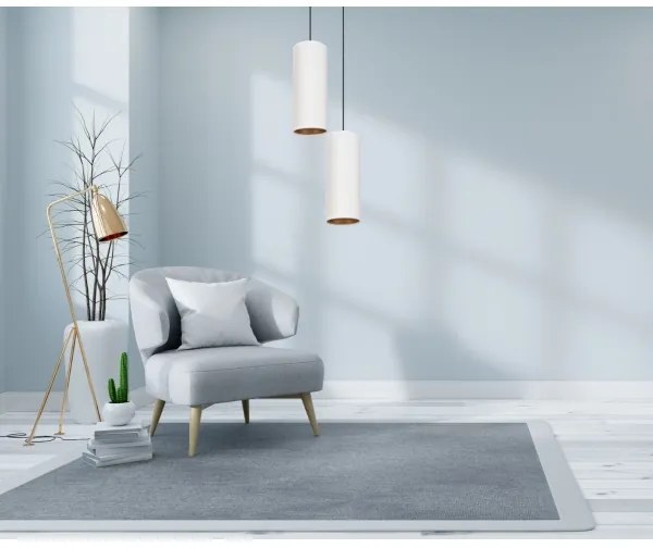 Lampadario a cavo AVALO 2xE27/60W/230V Ø20 cm bianco/rame