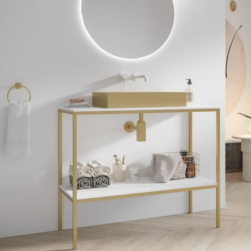 Mobile bagno metallico 100 cm con due ripiani NET-100 - KAMALU
