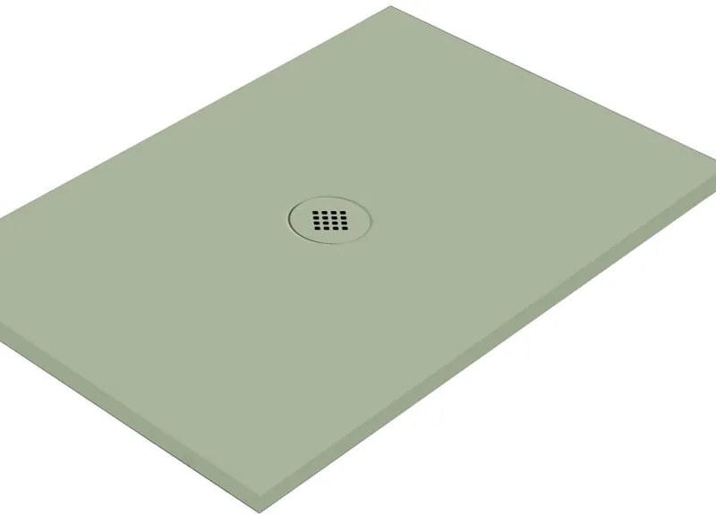 Piatto doccia in ceramica extra slim verde L 80 x L 70 cm
