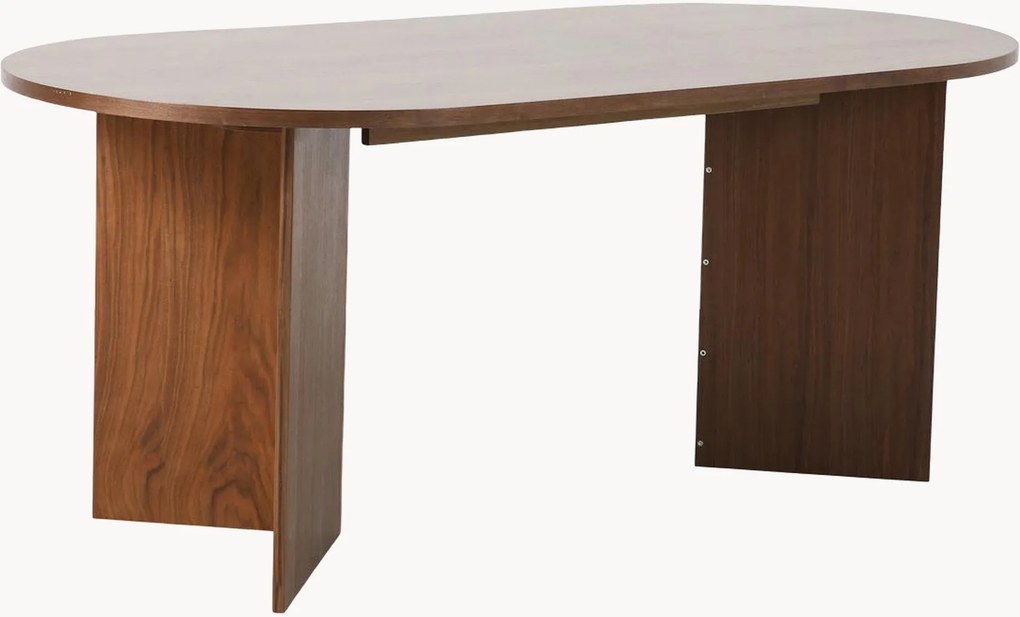 Tavolo ovale in legno di quercia Miranda, 90 x 180 cm