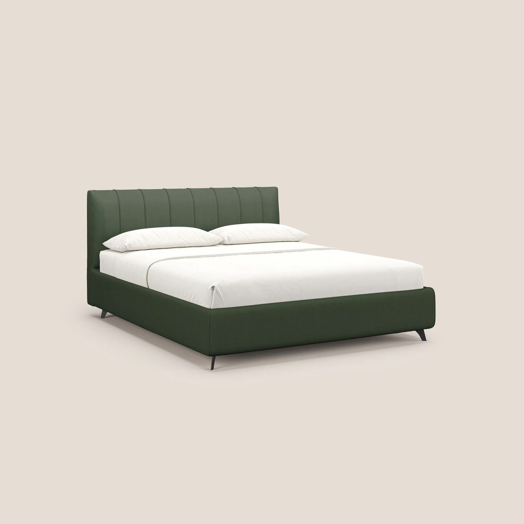 Bogart letto imbottito contenitore completamente sfoderabile in microfibra smacchiabile T11 verde