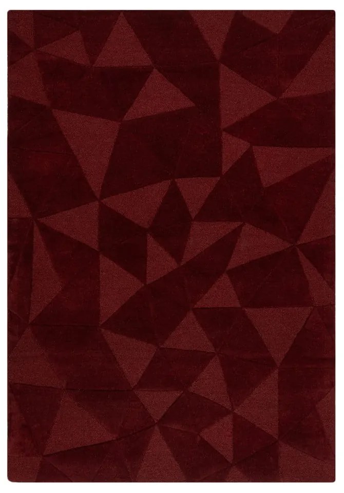 Tappeto burgundy in lana tessuto a mano 160x230 cm Shard Red – Flair Rugs