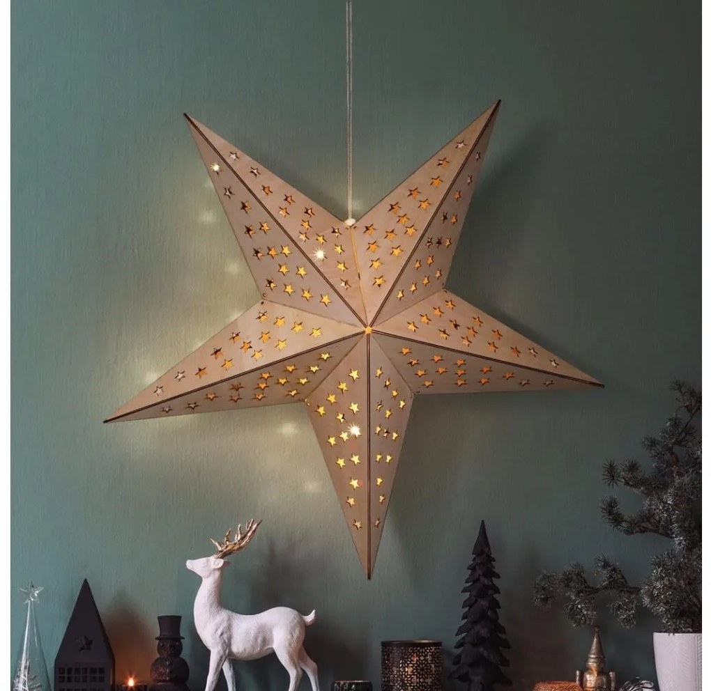 Brilagi - Stella natalizia a LED, 59x55 cm, alimentata da 2 batterie AA