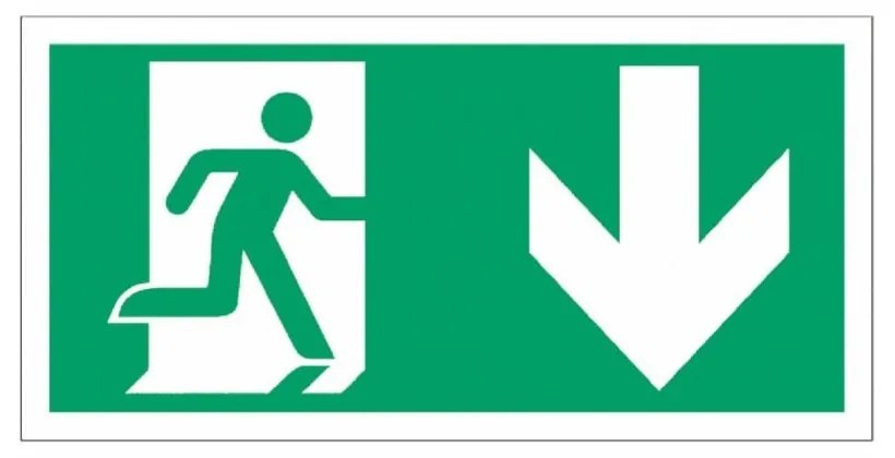 Pittogramma adesivo di segnalazione per Lampada di Emergenza Serie Lux Pittogramma Freccia Basso Porta Sinistra