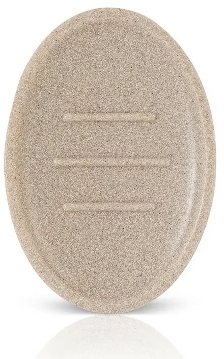Portasapone bagno in resina beige design moderno linea Sahara